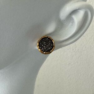 Shablool Gold Plated Sterling Silvr 925 Stud Earrings W Gen Agate Crystal